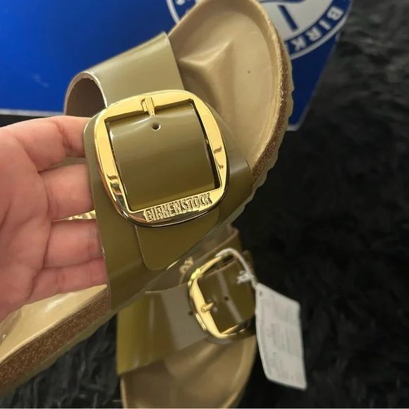 BIRKENSTOCK Madrid big buckle green gold sandals shoes women’s eur 39 new - Picture 4 of 7
